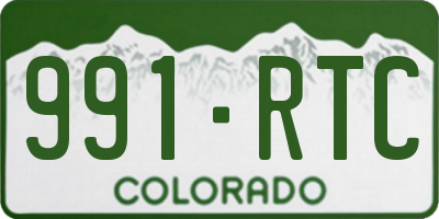 CO license plate 991RTC