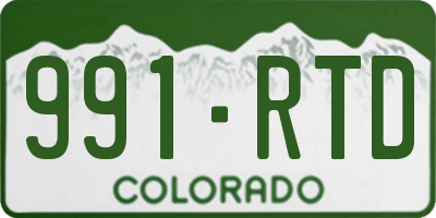 CO license plate 991RTD