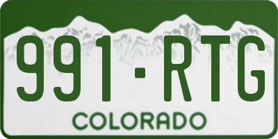 CO license plate 991RTG