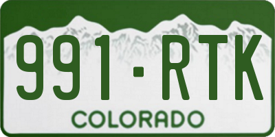 CO license plate 991RTK