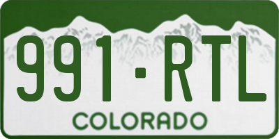 CO license plate 991RTL