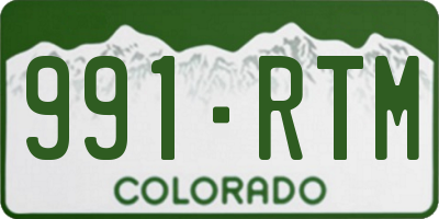 CO license plate 991RTM