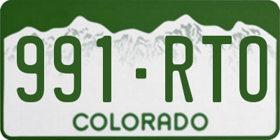 CO license plate 991RTO