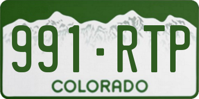 CO license plate 991RTP