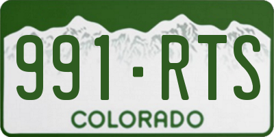 CO license plate 991RTS