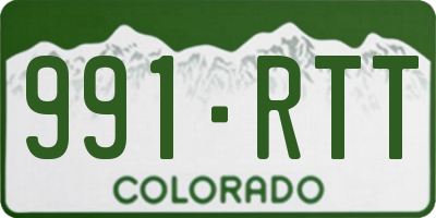 CO license plate 991RTT