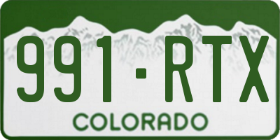 CO license plate 991RTX