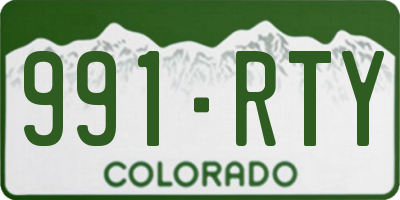 CO license plate 991RTY