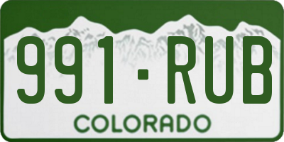 CO license plate 991RUB