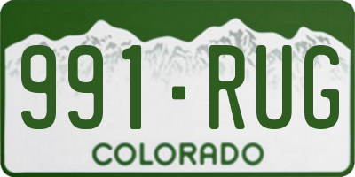 CO license plate 991RUG