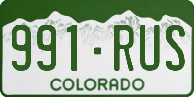 CO license plate 991RUS