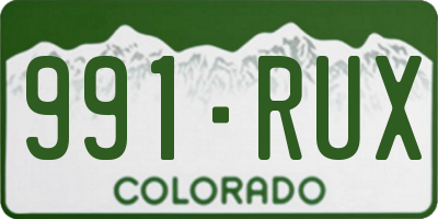 CO license plate 991RUX