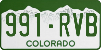 CO license plate 991RVB