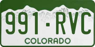CO license plate 991RVC
