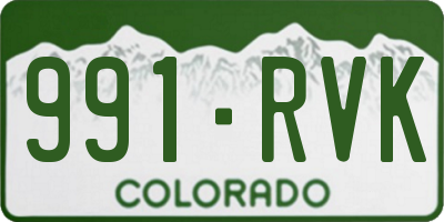 CO license plate 991RVK