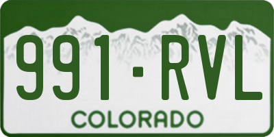CO license plate 991RVL