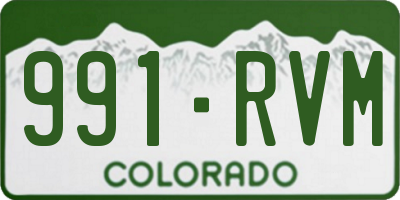 CO license plate 991RVM
