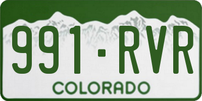 CO license plate 991RVR