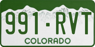 CO license plate 991RVT