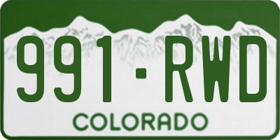 CO license plate 991RWD