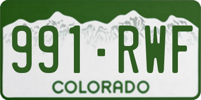 CO license plate 991RWF