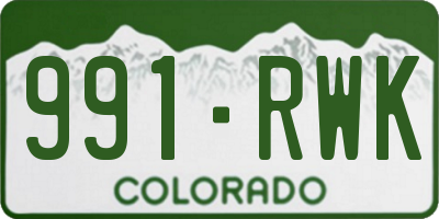 CO license plate 991RWK