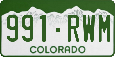 CO license plate 991RWM