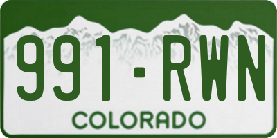 CO license plate 991RWN
