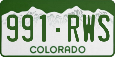 CO license plate 991RWS