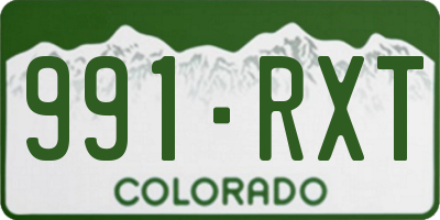 CO license plate 991RXT