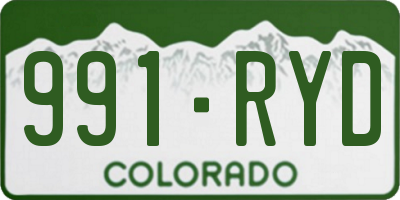 CO license plate 991RYD