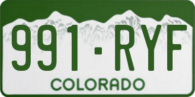 CO license plate 991RYF