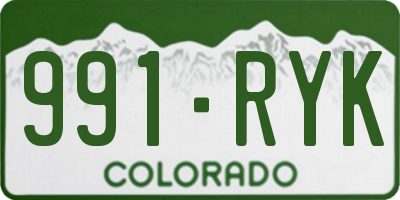 CO license plate 991RYK