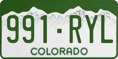 CO license plate 991RYL