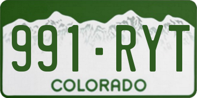 CO license plate 991RYT