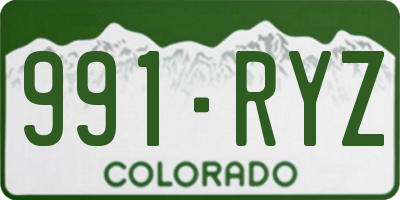 CO license plate 991RYZ