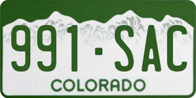 CO license plate 991SAC