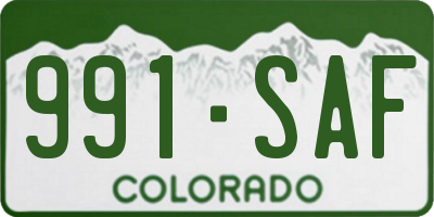 CO license plate 991SAF