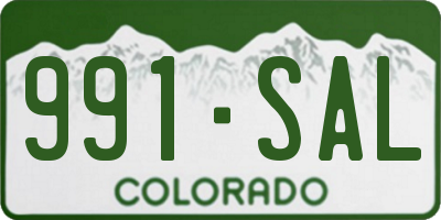 CO license plate 991SAL