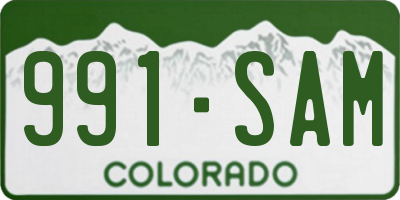 CO license plate 991SAM