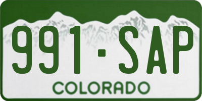 CO license plate 991SAP