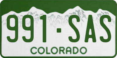 CO license plate 991SAS