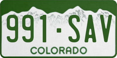 CO license plate 991SAV