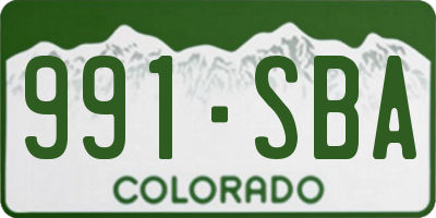 CO license plate 991SBA