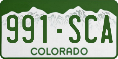 CO license plate 991SCA