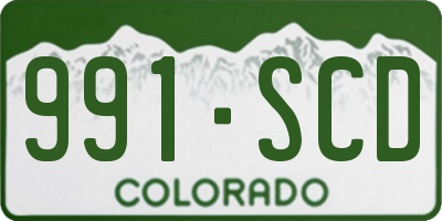 CO license plate 991SCD