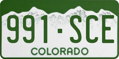 CO license plate 991SCE