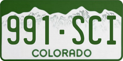 CO license plate 991SCI