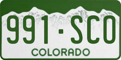 CO license plate 991SCO