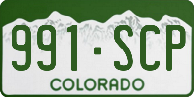 CO license plate 991SCP